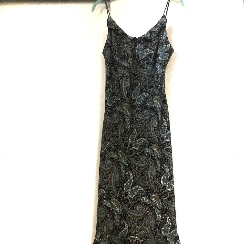 Alyn Paige- Green/Blue Spaghetti Strap Dress